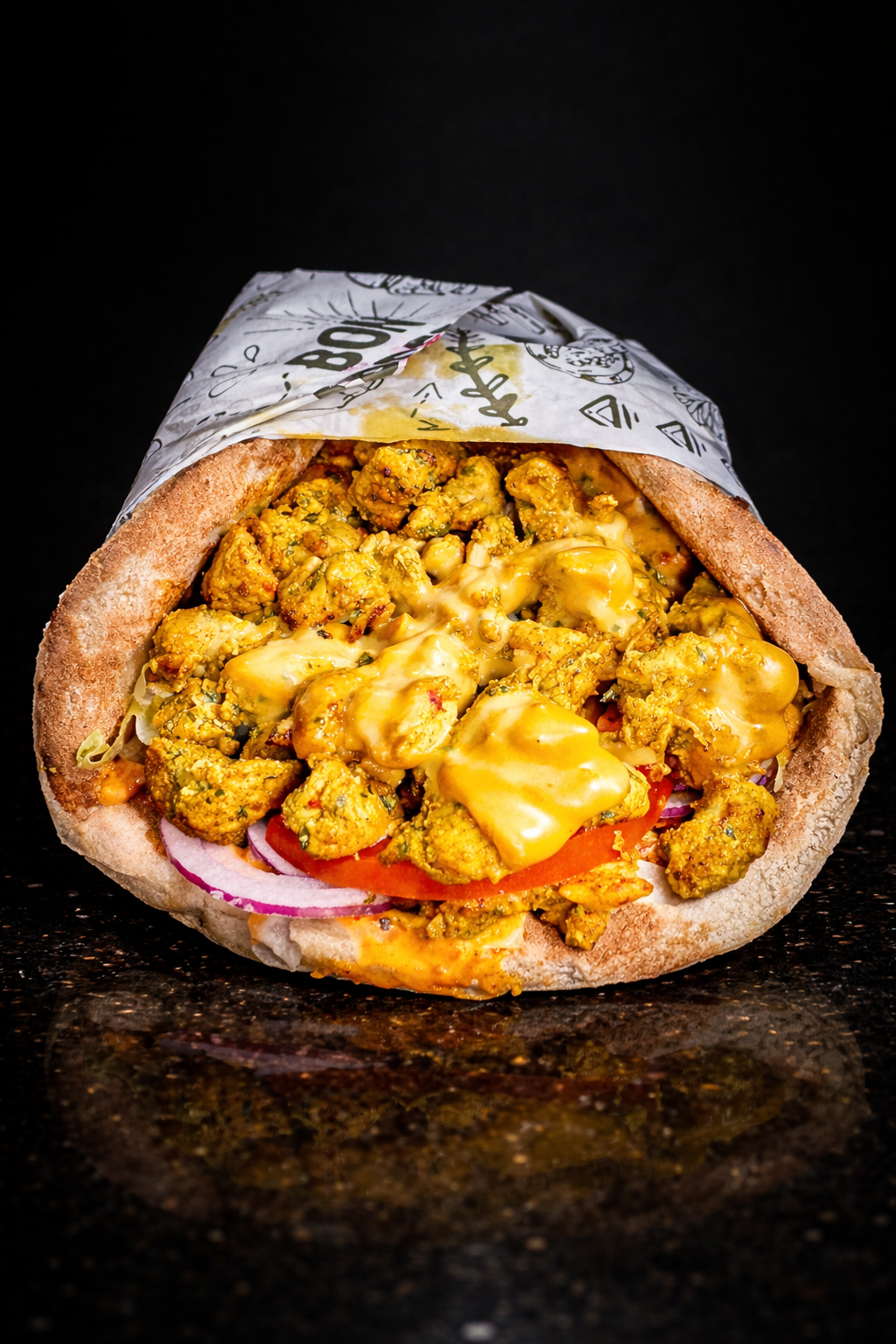 CHEESE NAAN CHICKEN CURRY